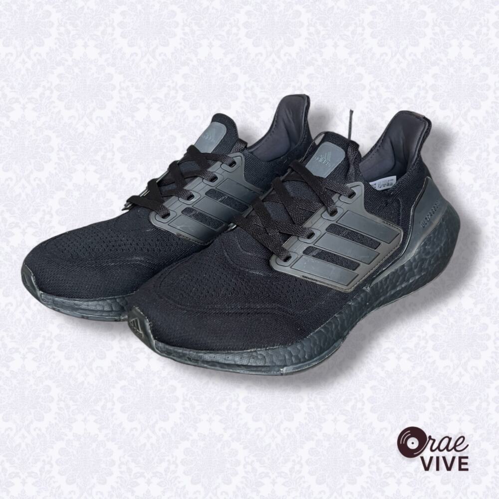 Adidas UltraBoost 21 All Black Triple Black Womens 8.5 Running Shoes